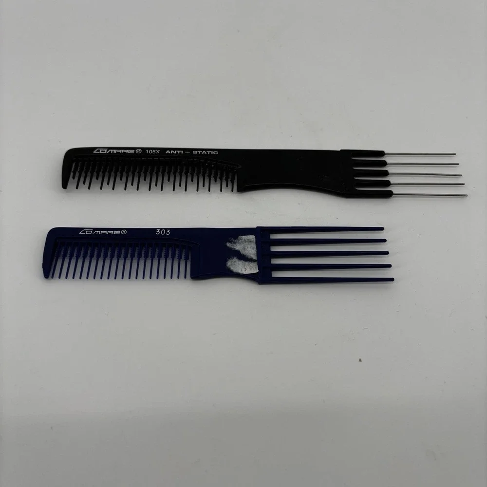 Vintage Comare 303 & 105X Comb Lift Pick‎ Professional Series Styling Blue Black